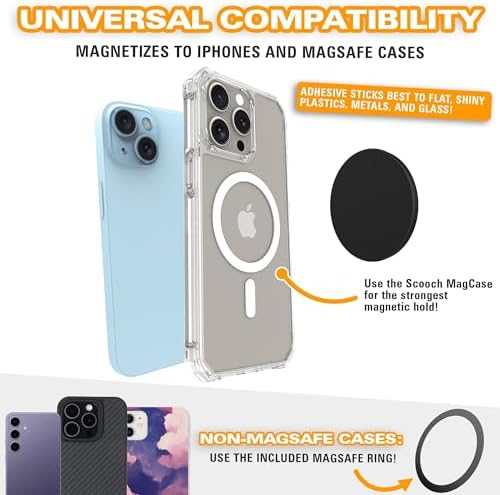 Revolutionary Scooch Wingmount Magnetic Phone Mount for Cars – Ultimate Hands-Free Smartphone Holder with Strong Magnet for Dashboard, Adjustable Viewing Angles, Compatible with All Smartphone Models and Cases – Enhance Your Driving Safety and Convenience (2022 Model)