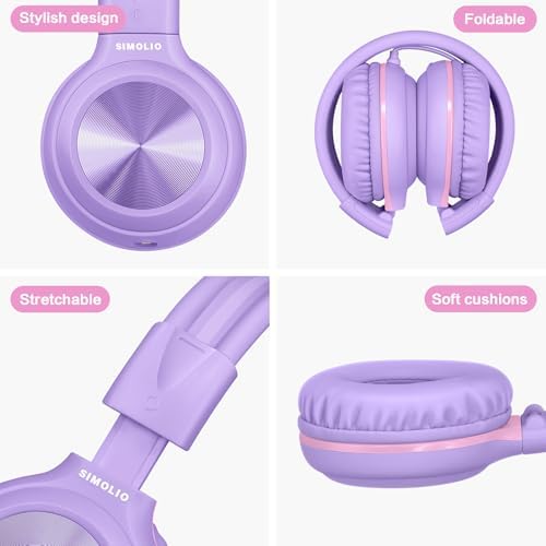 SIMOLIO 2-Pack Foldable Wired Headphones with Volume Limiter – Lightweight & Comfortable 3.5 mm Audio Solution for Kids and Adults – Perfect for Travel, Home, Office, Music, Gaming, and Calls – Exceptional Sound Quality and Durability
