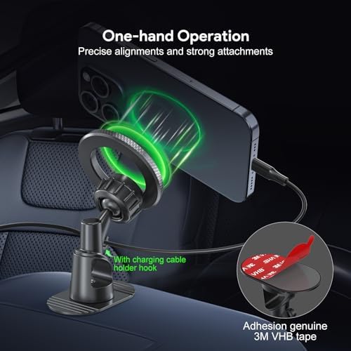 Esoulk Ring Magnetic Car Phone Holder – Ultimate Versatile Mount for Dashboard, Windshield & Air Vent – Strong Magnetic Grip for Enhanced Driving Safety – Compatible with Mag Safe & All Smartphone Models – Effortless Installation, Sleek Design, and Optimal Convenience for Modern Drivers