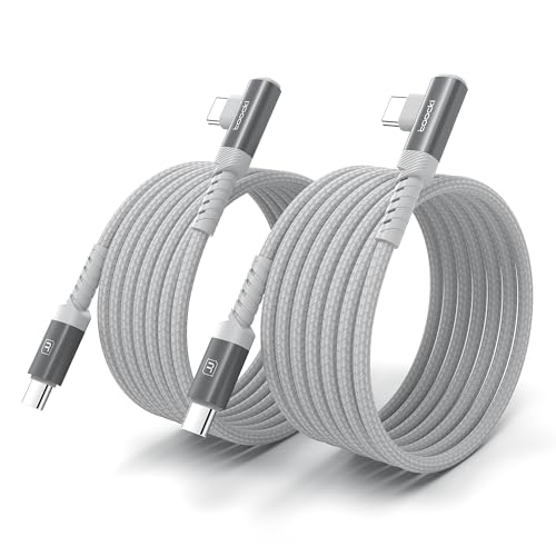 10 ft USB C to USB C Charger Cable (2-Pack) – 60 W Fast Charging Type C Cord with Right Angle Connector for i Phone 16, 15 Pro Max/Plus, Mac Book Air, Samsung S23 Ultra/S22, Note 20 – Superior Durability & Enhanced Ergonomics for Optimal Device Performance