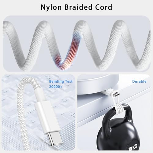 Dual Pack Braided USB C Charging Cables for Apple Magic Keyboard, Mouse, i Pad & Magic Trackpad – Superior Durability & Fast Charging Performance for Universal Compatibility