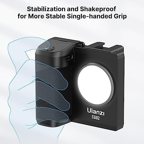 Transform Your Smartphone Into a Professional Camera with the ULANZI CG-02 Grip Holder: Ultimate Stability, Remote Shutter Functionality, and Integrated Fill Light for i Phone 16, 15, 14 Pro Max – Essential Handheld Tripod Mount for Flawless Photography and Video Creation