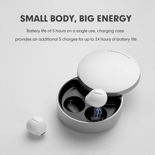 Discreet Mini Wireless Earbuds for Small Ears – Invisible Bluetooth Earpieces with Ergonomic Comfort and Portable Charging Case – Seamless Audio for Work, Travel, and Relaxation – Perfect Compatibility with Android & i OS Devices