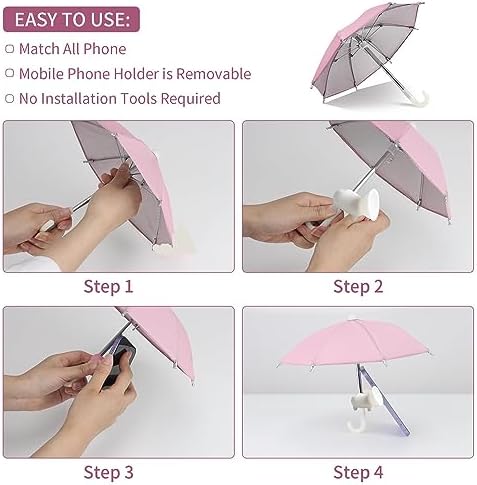 Ultimate Phone Umbrella Suction Cup Stand – Anti-Glare Sunshade Holder for Outdoor Navigation, Stylish Shield for Smartphones (Set of 3) – Enhance Visibility and Protect Your Device from Sunlight