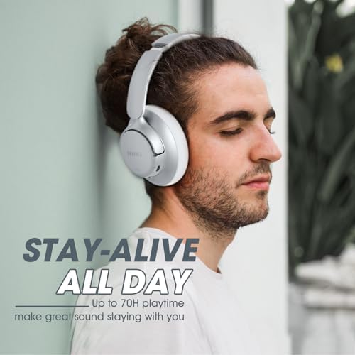 Unleash Your Audio Potential with BERIBES Premium Hybrid Active Noise Cancelling Headphones – Wireless Freedom, 70-Hour Playtime, Deep Bass Enrichment, Ergonomic Comfort, Fast Charging, and Versatile 3.5 mm Cable in Vibrant Blue for All-Day Enjoyment