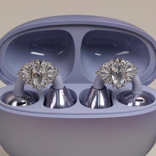 Elevate Your Earbuds with a Chic Silver Rhinestone Bow Clip-On Accessory – Customizable DIY Earbud Decor for Fashion-Forward Audio Enthusiasts – Perfect for Daily Use & Special Events