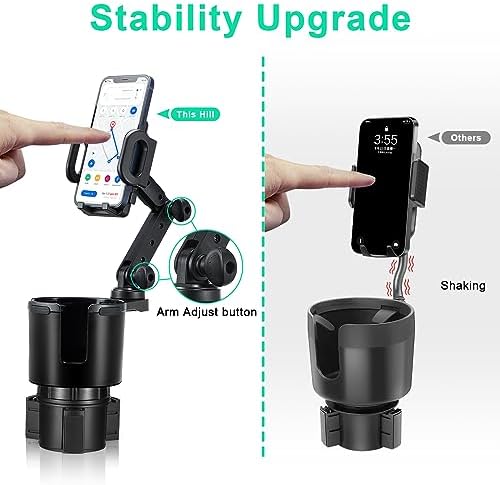 Revolutionize Your Driving with the This Hill Adjustable Car Cup Holder Expander and 360° Rotating Phone Mount – Universal Fit for All Smartphones, Including i Phones, for Ultimate Navigation and Connectivity Safety
