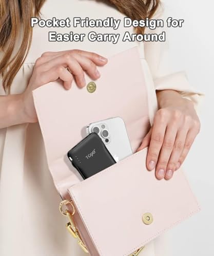 Ultra-Slim 10,000 m Ah TG90° Portable Power Bank with Built-in Lightning and USB-C Cables – Fast Charging, Lightweight Battery Backup for i Phone and Android Devices – Essential On-the-Go Charger for Busy Lifestyles