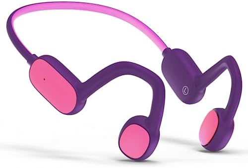 Revolutionary Bluetooth 5.2 Kids Headphones – Safe 85 d B Volume Limiting with Open Ear Design, IPX5 Waterproof for All Adventures, 20 Hours Playtime, Superior Stereo Sound with Built-in Mic – Perfect for School & Playtime in Chic Pink