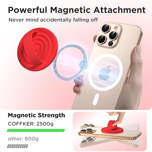 Revolutionary Magnetic Phone Ring Grip Holder – Ergonomic Silicone Finger Loop for i Phone Pro Max/Plus, 12/13/14/15/16 Series – Compatible with Mag Safe – Oat Color Enhances Aesthetics and Comfort – 360-Degree Rotation for Effortless Use – Secure Your Device with Style and Stability – Essential Smartphone Accessory for Unmatched Usability and Convenience