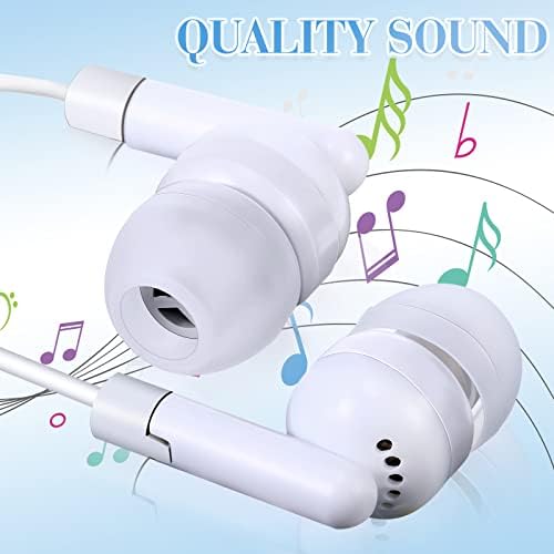 Kanayu 100 Pack Classroom-Ready Wired Earbuds – High-Quality 3.5 mm Jack Earphones for Enhanced Student Learning, Individually Packaged for Quick Distribution, Lightweight Comfort for Focused Educational Experiences