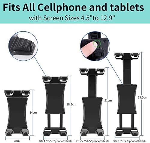 Versatile Tablet Stand & Bike Phone Holder for Indoor Gym – Universal Mount for Treadmills, Spinning Bikes, and Microphones – Compatible with i Pad Pro, i Pad Mini/Air & Smartphones (4.7″-12.9″) – Enhance Your Workout Experience with Adjustable Viewing Angles and Secure Stability