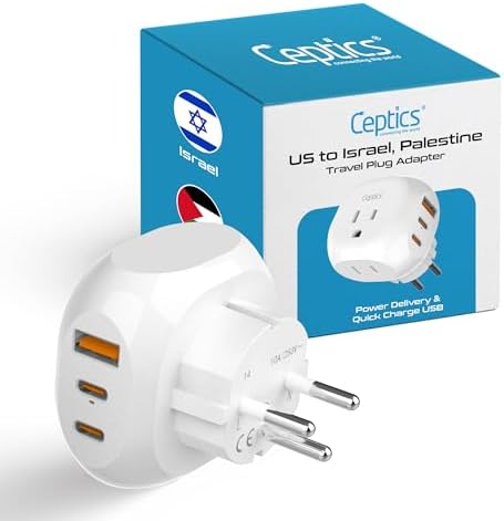 Ultra-Compact 5-in-1 Travel Power Adapter for India, Pakistan & More – Rapid Charge 3.1 Dual USB & USB-C Ports for Bangladesh & Maldives – Lightweight Design for Effortless Global Device Charging on Your Journeys