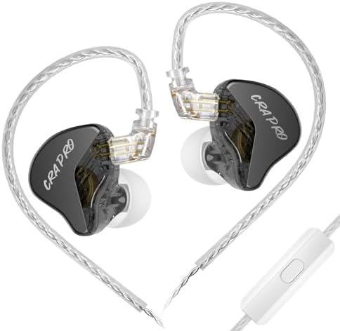 Professional CCA CRA PRO In-Ear Monitor Headphones – Unmatched Audio Clarity with Advanced DLC Diaphragm Dynamic Driver for Deep, Resonant Bass – Ideal for Musicians, DJs, and Sound Engineers – Ultra-Lightweight Design for Long-Term Comfort and Broad Device Compatibility for Studio and Live Performances