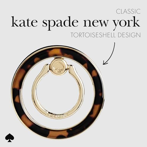Transform Your Mobile Experience with the kate spade new york Tortoiseshell Magnetic Phone Ring Grip & Stand – Stylish, Removable & Mag Safe Compatible for Ultimate Convenience and Secure Handling