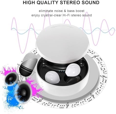 Discreet Mini Wireless Earbuds for Small Ears – Invisible Bluetooth Earpieces with Ergonomic Comfort and Portable Charging Case – Seamless Audio for Work, Travel, and Relaxation – Perfect Compatibility with Android & i OS Devices