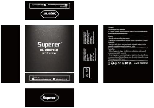 Superer High-Efficiency AC Power Adapter for LG 22″ 23″ 24″ LED Monitors – Optimal Replacement Charger with Advanced Compatibility for M38, EA63, MP Series – Rapid Charging & Superior Power Supply Performance