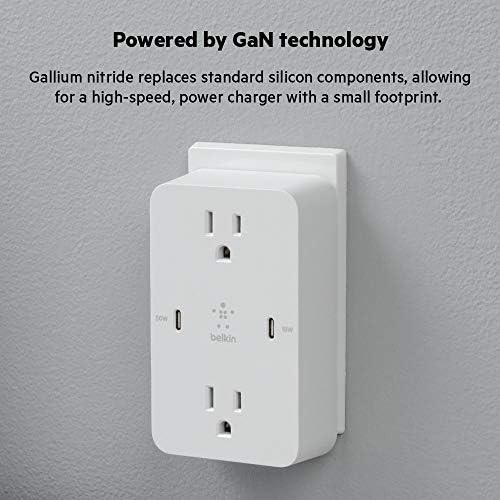 Belkin Multi-Device Power Hub – Efficient USB-C Fast Charging Adapter for Mac Book Pro, Chromebook, i Phone 16/15/14, Samsung Galaxy S25 & Nintendo Switch 2 – Sleek White Design for Home & Office Use with Enhanced Safety Features
