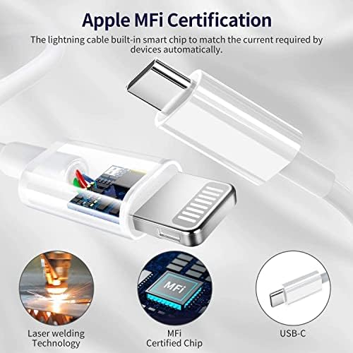 Swift Charge 20 W USB-C Charger for i Phone 15 & i Pad – 6 FT Cable Included – Rapid Power Solution for i Phone 16 Pro Max, i Pad Pro, Mini & Air – Lightweight, Durable, and Versatile Charging Block for All Your Devices – Say Goodbye to Long Wait Times with Enhanced Compatibility and Safety Features