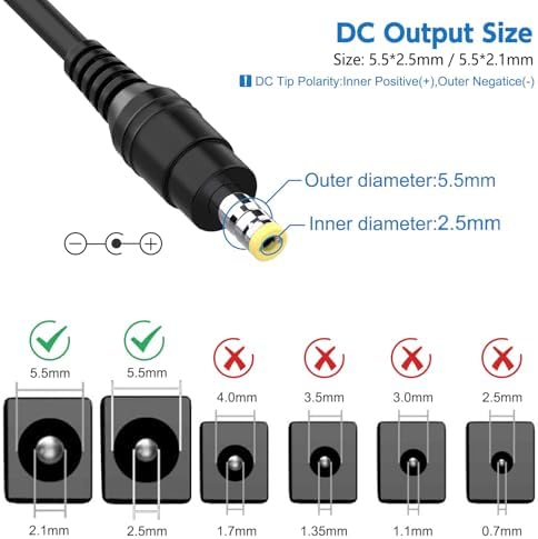 Universal 12 V AC Power Adapter for Sceptre EC Series Monitors – Premium DONGGUAN BRUJU Charger for 15″ to 35″ Displays, Ensures Uninterrupted Power Supply and Enhanced Energy Efficiency, Lightweight Design for Effortless Portability and Optimal Device Compatibility