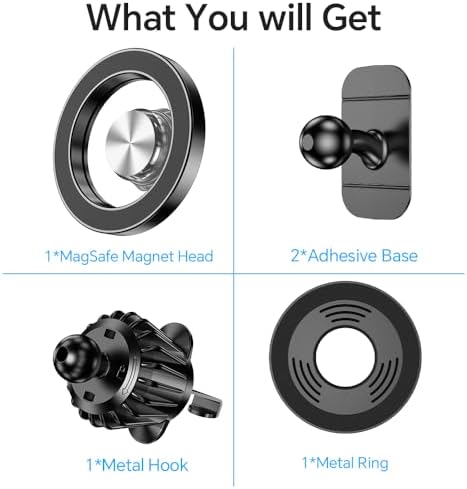 Kaistyle Mag Safe Car Mount: Ultra-Strong 20-Magnet Magnetic Phone Holder with 360° Rotation for i Phone 12-16 Plus | Premium Dashboard Accessory for Safe Navigation | Effortless Installation & Maximum Stability for Modern Drivers