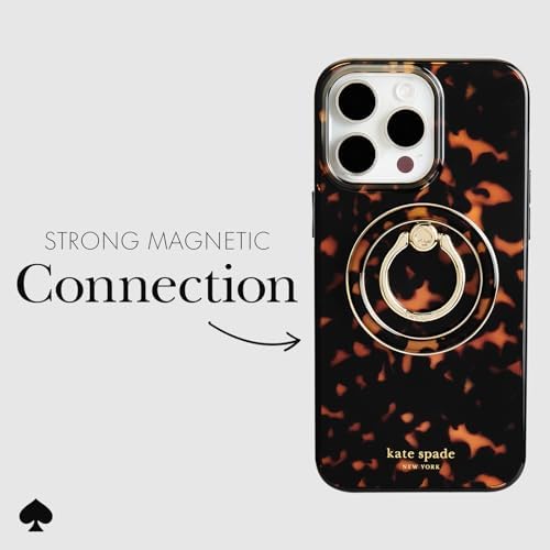 Transform Your Mobile Experience with the kate spade new york Tortoiseshell Magnetic Phone Ring Grip & Stand – Stylish, Removable & Mag Safe Compatible for Ultimate Convenience and Secure Handling