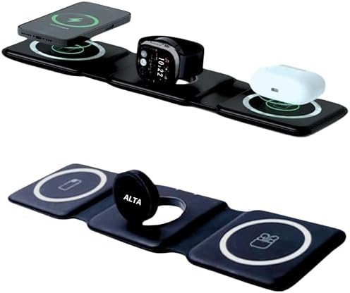 Ultimate 3-in-1 Magnetic Wireless Charging Station for i Phone, Apple Watch & Air Pods – Rapid Charge Dock with 20 W Adapter, Foldable Design for Travel & Home Use, Effortless Compatibility with All i Phone Models, Sleek Aesthetic & Safety Features for a Clutter-Free Experience