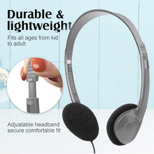Flutesan 20 Pack Wired On-Ear Headphones – Durable Purple Classroom Headset for Students & Educators, Adjustable Comfort, Enhanced Device Compatibility, Ideal for Group Learning & Individual Study Sessions
