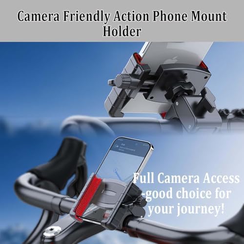 Ultimate Bike Phone Holder Mount for Motorcycles – Anti-Shake, Cushioned Silicone Clamp for 4.7-7.2” Smartphones – 360° Rotation & Quick-Release Design for Enhanced Navigation & Hands-Free Use – Ideal for i Phone & Samsung Enthusiasts – Weather-Resistant & Durable Riding Accessory