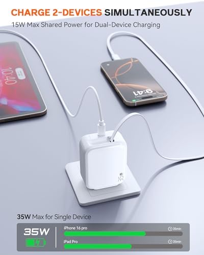Compact 35 W Retractable USB C Wall Charger with Extendable Cable – Fast Charging Solution for i Phone 16, Galaxy S24/S25, Perfect for Home, Office, and Travel – Tangle-Free Design with Enhanced Compatibility and Durability
