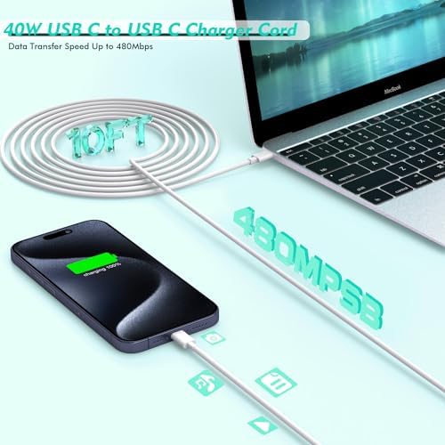 Ultra Compact 70 W USB-C Fast Charger for Mac Book Pro & Air – Includes 10 ft Cable for Swift Charging of 13″ to 16″ Models, i Pad Pro, and USB-C Devices – Intelligent Chip Technology Ensures Safety and Prolongs Battery Life – Ideal for Travel, Home, or Office Power Solutions – Rapidly Charges Mac Book Pro to 60% in Just 45 Minutes – Designed for Maximum Efficiency and Portability – Universal Compatibility with All USB-C Devices Including i Phones, Samsung, and More – Durable Build with Advanced Security Features for Reliable Charging – Experience Unmatched Convenience with Long Cable Length for Flexible Use