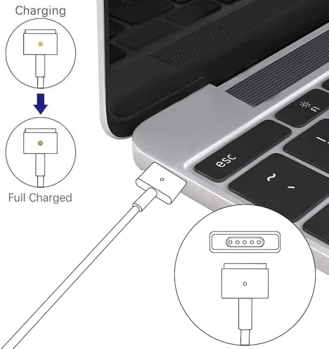 High-Performance 85 W Magnetic T-Tip Charger for Mac Book Pro (2012-2015) – Enhanced Compatibility, Rapid Charging & Safety Features for 13″, 15″, 17″ Models – Reliable AC Adapter with LED Charging Indicator and IC Chip Protection