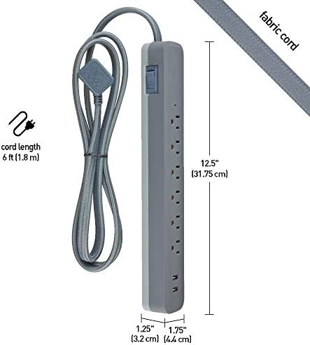 Globe Electric Designer Series 3-Outlet Power Strip in Chic Rose Finish – Stylish Surge Protector with Enhanced Compatibility and Fast Charging for Modern Homes and Offices