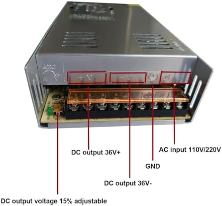 Universal 36 V 10 A Power Supply Adapter – High-Efficiency AC to DC Converter with 360 W Output for LED Lighting, Surveillance Systems, and Tech Projects – Reliable Switching Adapter for Optimal Performance and Enhanced Device Longevity