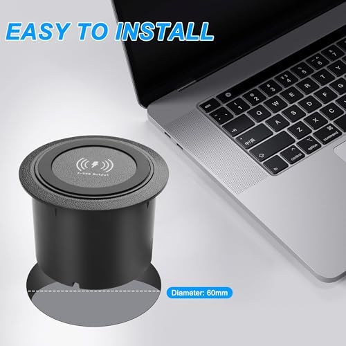 Revolutionize Your Space with the XMSJSIY 3-in-1 Embedded Wireless Charger – 10 W Fast Charging USB Desktop Hub for Effortless Device Powering | Stylish Pop-Up Design Perfect for Bedside Tables and Desks | Dual USB Ports for Simultaneous Charging Convenience | Enhanced Compatibility for All Smartphones and Gadgets