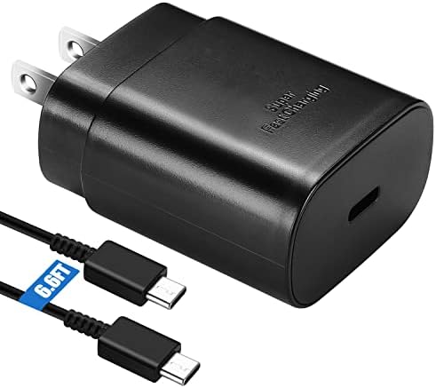 10 Ft USB C Charging Cable with 25 W Fast Charge Block – Optimal Compatibility for Samsung Galaxy S25/S24/S23 Series and Note 20/10 – Durable, Long-Lasting Performance for Home, Office, or Travel Use – Effortless Power for Your Android Devices