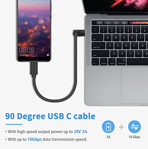 High-Performance Poyiccot 1 ft Short USB C to USB C Cable – 240 W Rapid Charging & 40 Gbps Thunderbolt 4 Data Transfer – Right Angle Design for Enhanced Space Efficiency & 8 K@60 Hz Video Compatibility – Ideal for i Phone, Mac Book, and Surface Pro Users