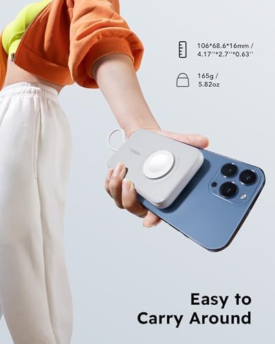 VEGER 5000 m Ah Mini Power Bank with Built-in Cable – PD 20 W Fast Charger for i Phone 14/13/12/Pro Max, Android Devices & Apple Watch – Lightweight Travel Essential in Vibrant Yellow – Ultimate Charging Solution for On-the-Go Connectivity