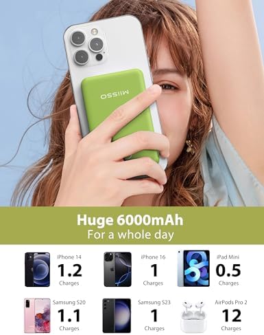 Ultra Slim 6000 m Ah Power Bank with Built-In USB C Cords – Card-Sized Portable Charger for Effortless On-the-Go Charging, Triple Output for i Phone, Samsung, Google Devices – Stylish and Compact Battery Pack for Enhanced Efficiency and Versatility