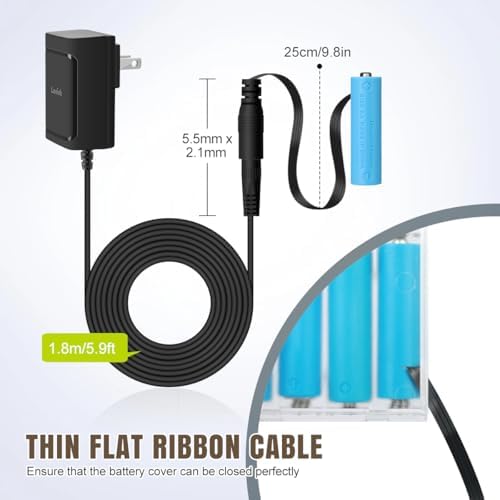 Lenink AC Power Supply Adapter for 4 AA Batteries – Reliable Continuous Power Source for LED Lights and Decorative Displays, Eco-Friendly and Durable Solution for Battery-Operated Devices – Ultimate Convenience and Sustainability in Black