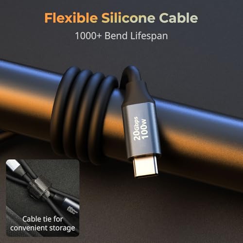 Experience Unmatched Speed and Convenience with SMALLRIG 90-Degree USB C to USB C Coiled Data Cable – 20 Gbps Data Transfer & PD 100 W Fast Charging, Perfect for i Phones, Laptops, and Cameras – Tidy Workspace Solution for High-Performance Connectivity
