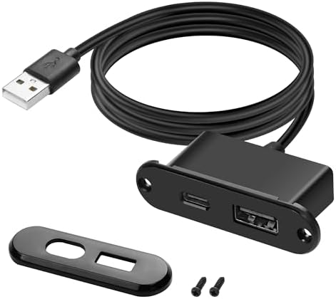 Transform Your Workspace with XMSJSIY USB C Desk Power Grommet Outlet – Seamlessly Integrated Charging Hub for USB & Type-C Devices – Efficient 5 V/2 A Output, 1.2 m Cable for Flexible Use at Home, Office, or On-the-Go – Clutter-Free Convenience at Your Fingertips