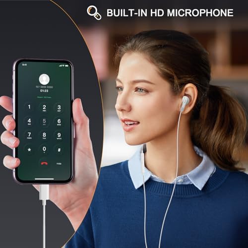 USB C Headphones – Type C Earbuds for i Phone 15/16 Pro Max and Samsung Galaxy S25 – Noise Isolation Stereo Wired Earphones with Built-in Microphone for Enhanced Audio Quality and Comfort – Perfect for Music Lovers and Podcast Enthusiasts – Ergonomic Design for Long-lasting Wear – Compatible with Android and i OS Devices