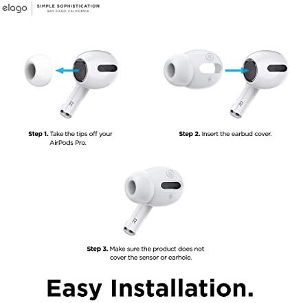 Enhance Your Audio Experience with elago’s Patented Air Pods Pro Ear Tips – 6 Pairs in Dark Grey for Ultimate Comfort and Fit – Anti-Slip Design with Integrated Covers, Compatible with Charging Case, Available in Large, Medium, and Small Sizes for Personalized Listening – Perfect for Audiophiles Seeking Quality and Convenience