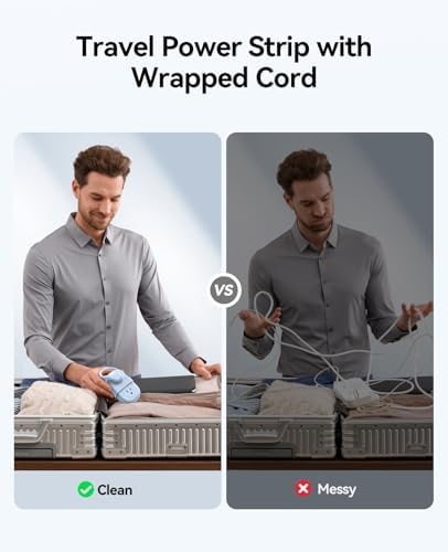 Compact Travel Power Strip by ORICO – 4 AC Outlets & 3 USB Ports (1 USB-C) with 4 FT Flexible Cord – Cruise Approved Portable Charging Station for Hotels and Adventure Trips – Ultimate Solution for Modern Travelers