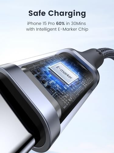 UGREEN 100 W USB C Fast Charging Cable – 10 FT High-Speed Durable Charger for i Phone 16, Mac Book Pro, and Samsung Galaxy S24/S23/S22 Ultra – Enhanced Compatibility for Efficient Power Delivery and Data Transfer
