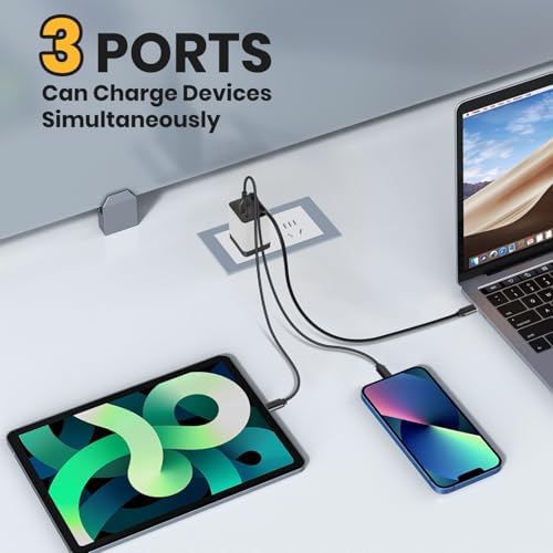 Ultimate 80 W Ga N Fast Charger Module: Versatile 3-in-1 Travel Charging Solution with Type-C Cable & Dual USB Ports for i Phone 15/14, Samsung Galaxy, Mac Book, and More – Compact & Stylish Yellow Power Hub for Maximum Device Compatibility and Speed Efficiency