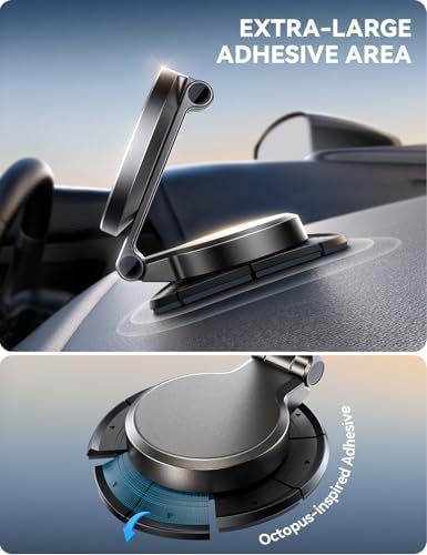 Premium JOYROOM Mag Safe Car Mount Charger – All-Metal 15 W Fast Wireless Charging Solution for i Phone 16 Pro Max Plus & 15/14/13/12 Pro Max Plus – Secure Magnetic Holder in Stylish Dark Blue for Effortless Navigation and Hands-Free Calls, Ultimate Dashboard Accessory
