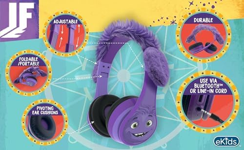 Safe Sound Wireless Kids Headphones – Foldable Bluetooth Earphones with Built-In Microphone – Volume-Limited Design for Hearing Protection – Perfect Portable Audio Solution for School and Travel – AUX-Compatible, Durable, Lightweight, and Stylish