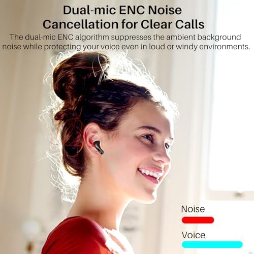 TOZO T20 Wireless Earbuds – Ultimate 48.5 Hour Playtime, IPX8 Waterproof Design for All-Weather Use, Dual Microphone Noise Cancellation for Clear Calls, 10 mm Speakers Delivering Rich Audio, Advanced 2025 Bluetooth Connectivity with Real-Time LED Battery Display